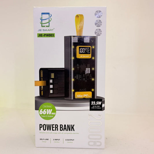 Power banck 3 en 1 v8-c-ligthing 20000mah jie smat jie-pw003