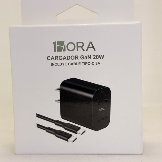 Cargador 20w con cable usb-c a c 1hora
