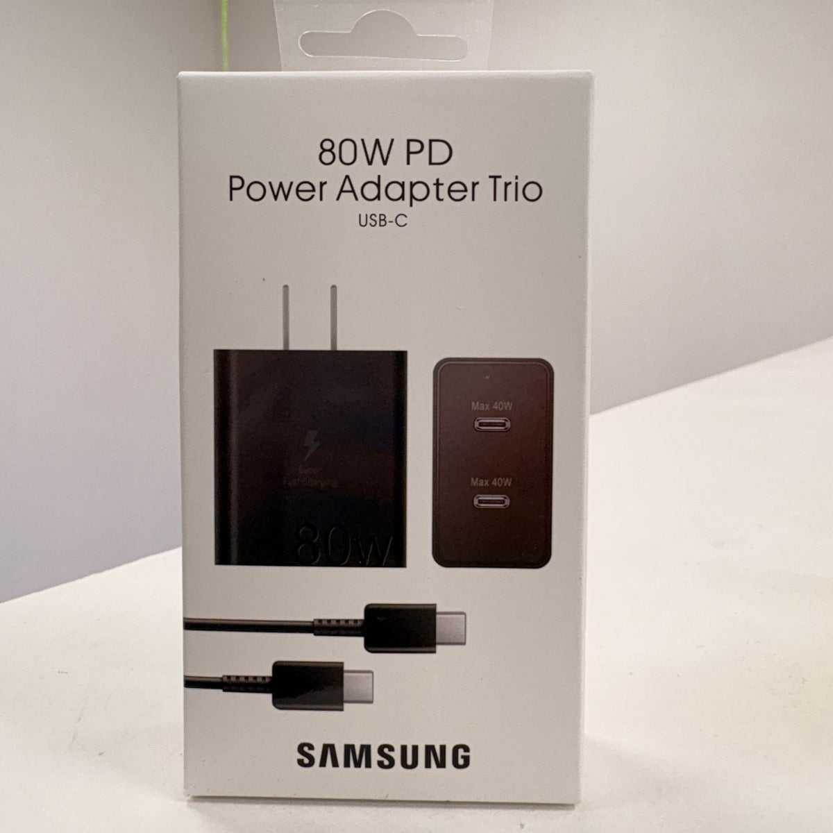 Kit cargador 80w 2 puertos c-c generico tipo samsung