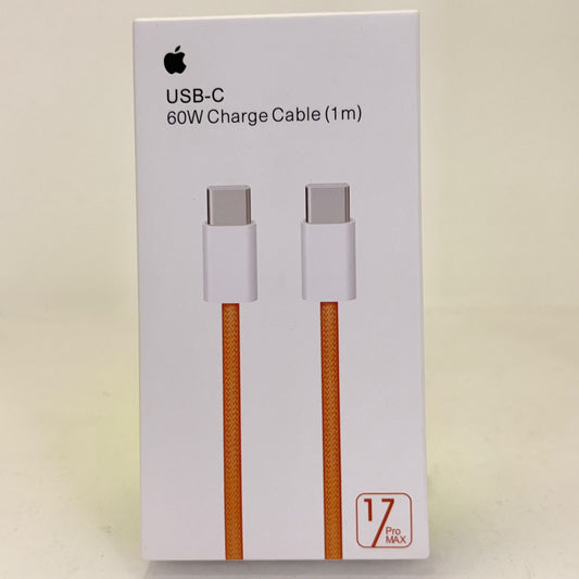 Cable c a c 60w 1mt tipo apple generico naranja trenzado