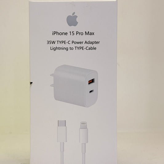 Cargador kit c-lighning 35w tipo apple generico 15 pro max