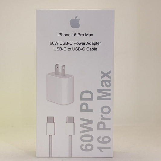 Cargador kit c-c 60w tipo apple generico 16 pro max