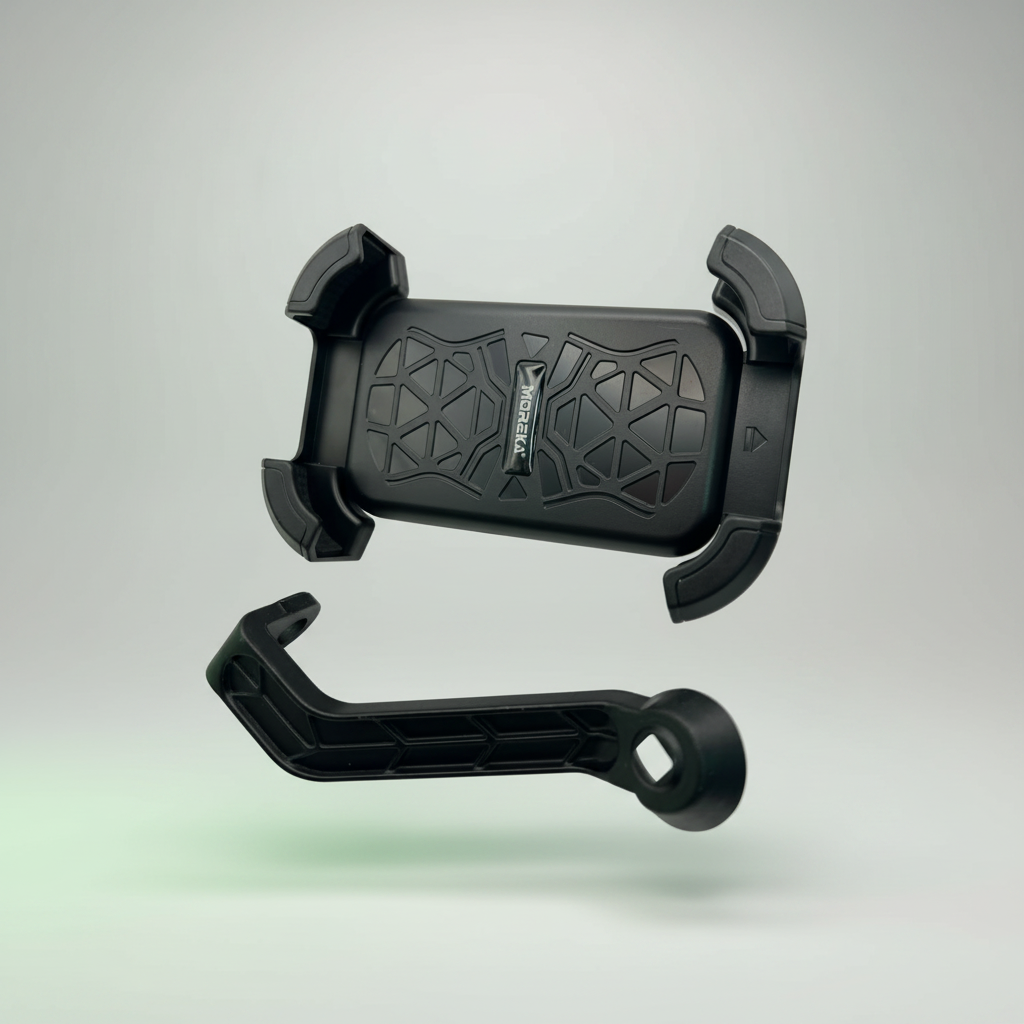 Creativo generado con IA a partir de fotos reales del soporte MOREKA ZJ-013 para moto y bici
