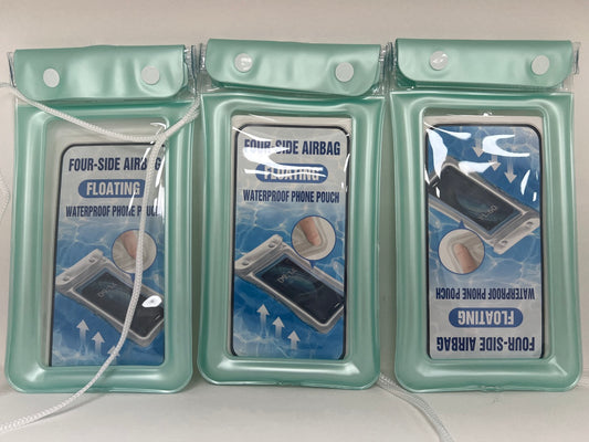 Bolsa contra agua flotante XXL para celular, color Verde agua — foto real del producto