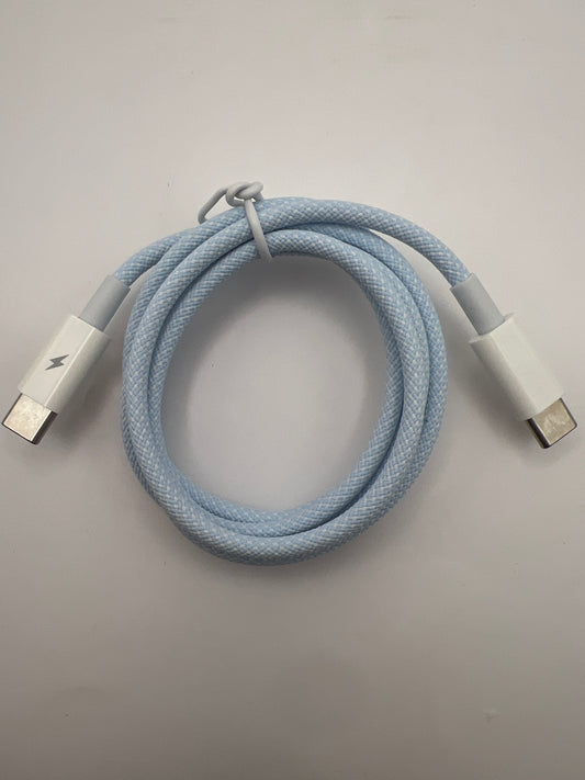 Cable USB-C a USB-C pd carga rapida 30W trenzado kbod cbo15c color Azul Claro — foto real del producto