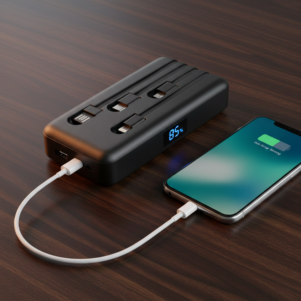 Creativo generado con IA a partir de fotos reales del Power Bank 1HORA GAR159
