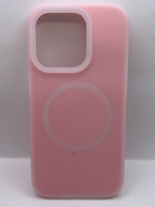 Funda iPhone 15 Pro silicon pastel magsafe Rosa | QRUZH