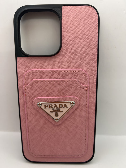 Funda iPhone 15 Pro Max Prada Piel Rosa | QRUZH
