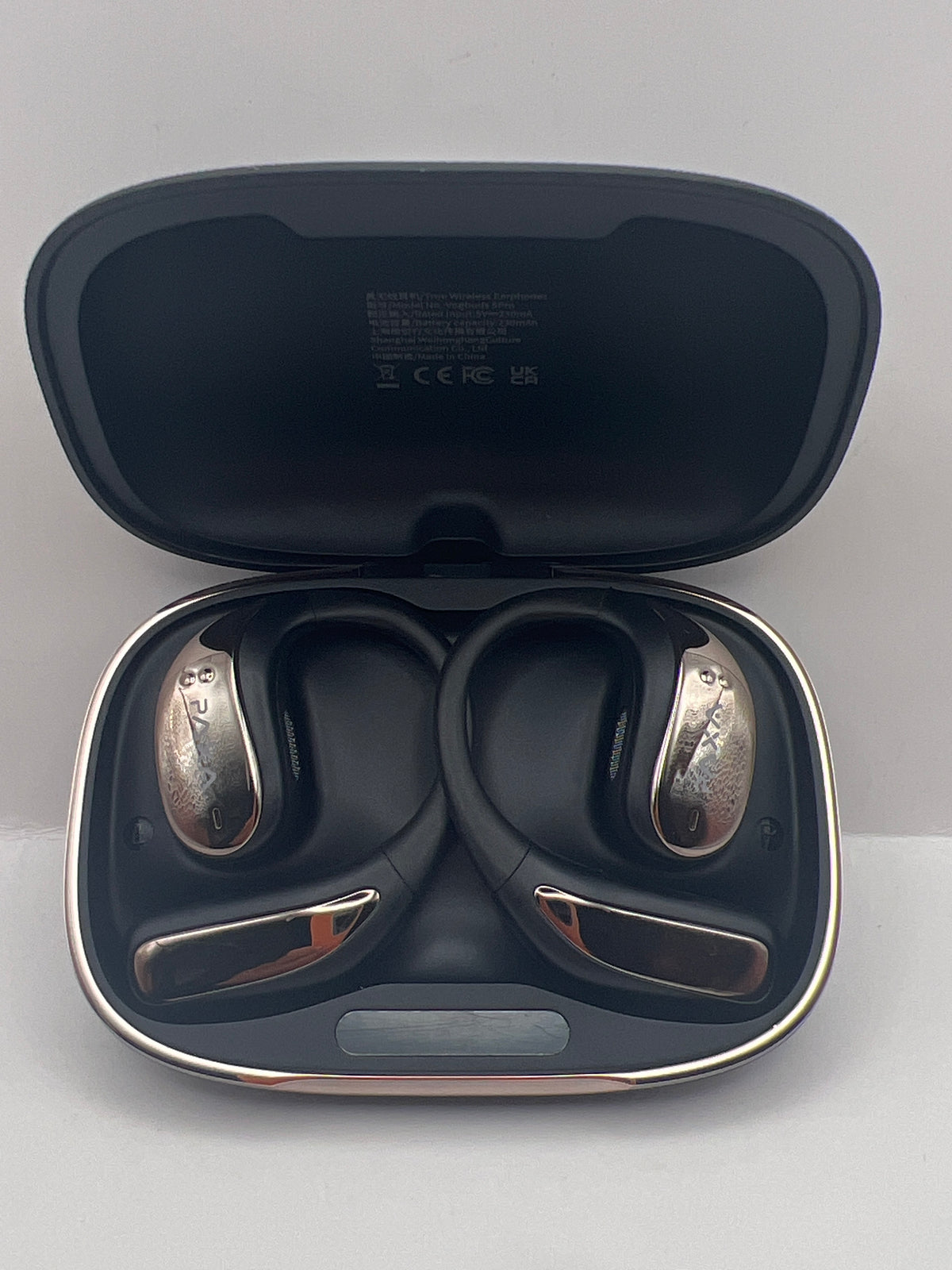 Audifonos inalambricos oreja abierta Bluetooth 6.0 paxa vogbuds 5 pro color Negro — foto real del producto