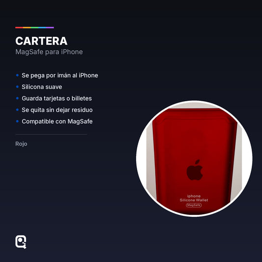Cartera MagSafe de silicona para iPhone — Rojo · QRUZH