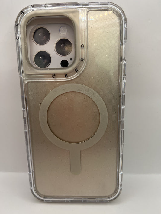 Funda iPhone 15 Pro Max 3en1 Magsafe Dorado | QRUZH