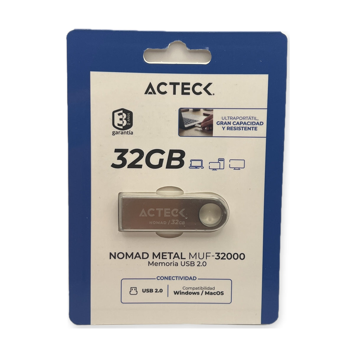 Memoria USB 32GB Acteck Nomad Metal | QRUZH Cancún