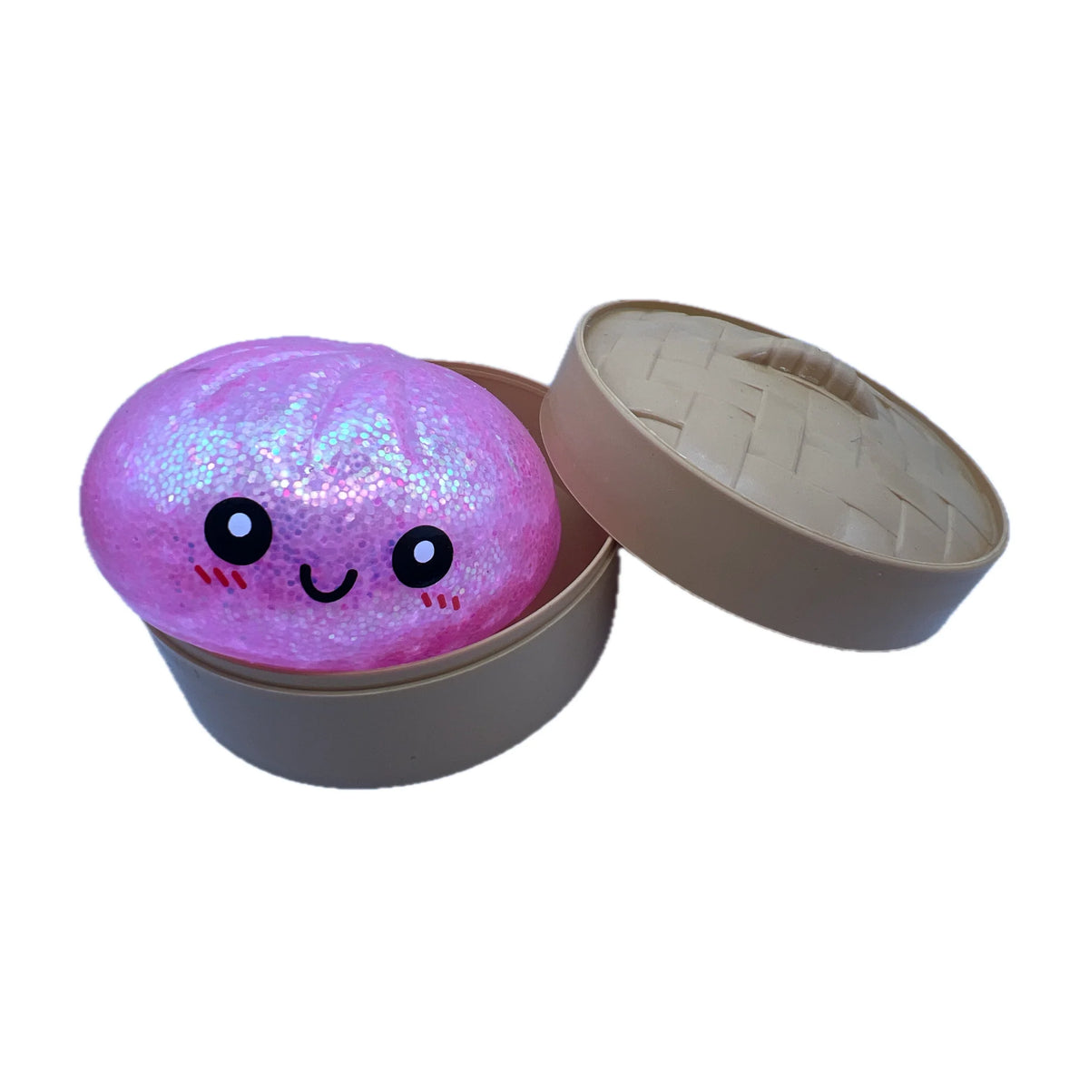 Squishy bun antiestres sugar edition en vaporera color Rosa — foto real del producto