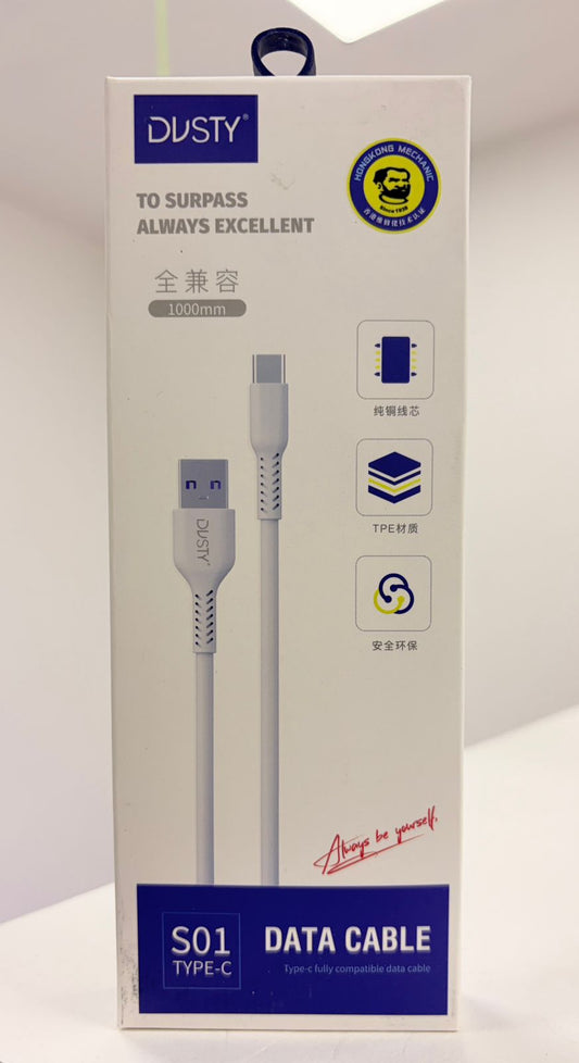 Cable usb-c 1mt dusty s01 blanco