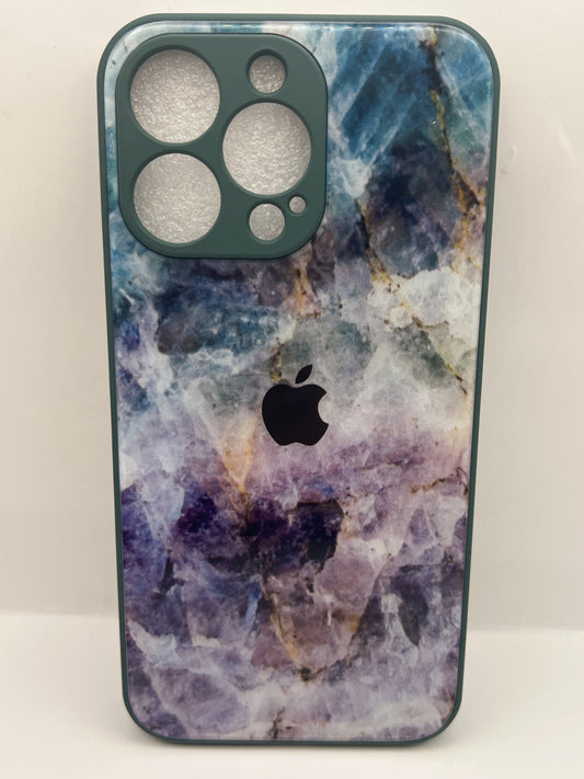 Funda iPhone 13 Pro Cristal Marmol Azul | QRUZH