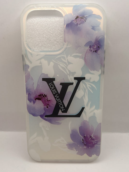 Funda iPhone 13 Pro Max Louis Vuitton Flores Blanco | QRUZH
