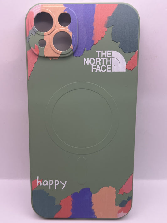 Funda iPhone 14/15 Plus North Face Happy Verde | QRUZH
