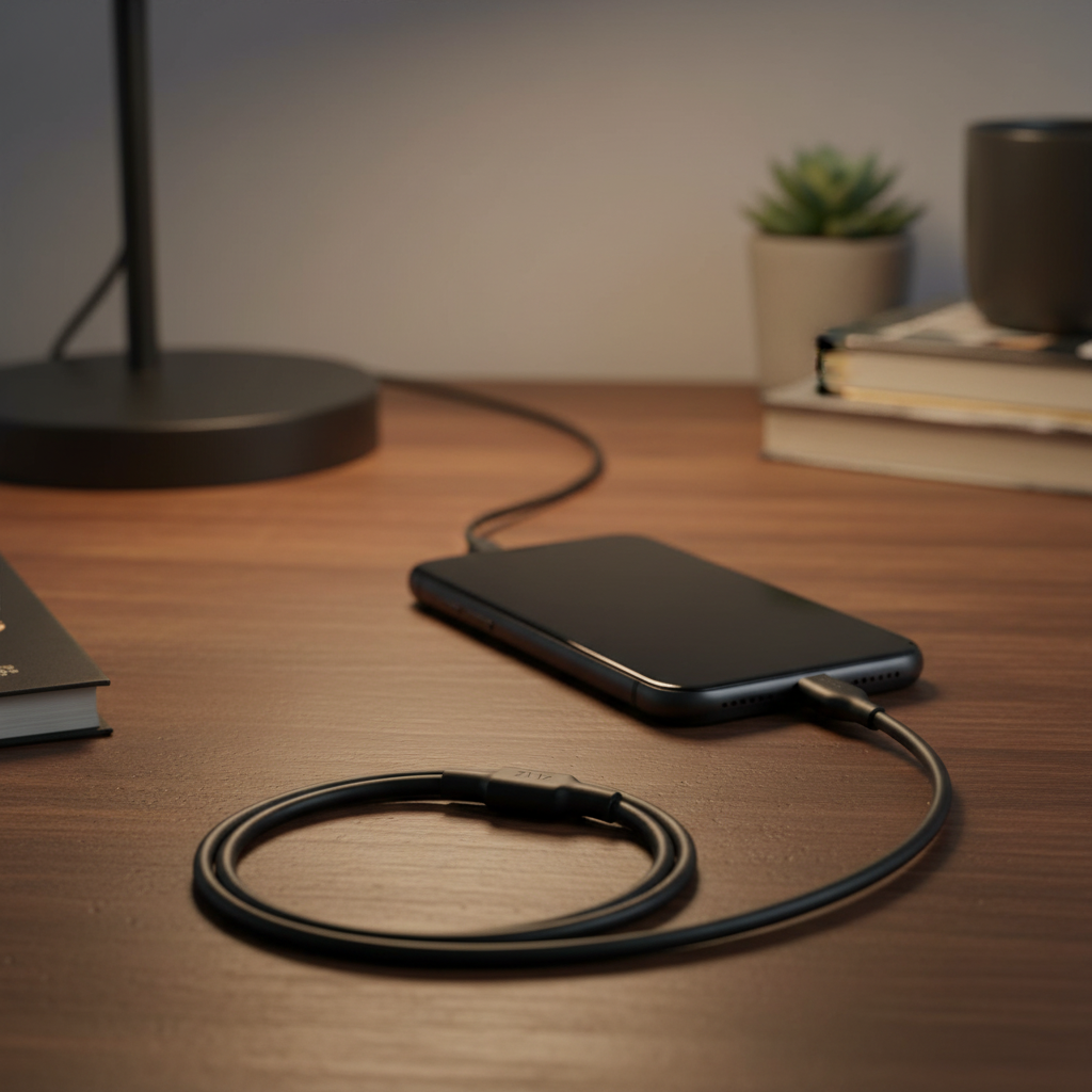 Imagen generada con IA a partir de fotografía real del producto — Cable 1HORA CAB237 USB-C