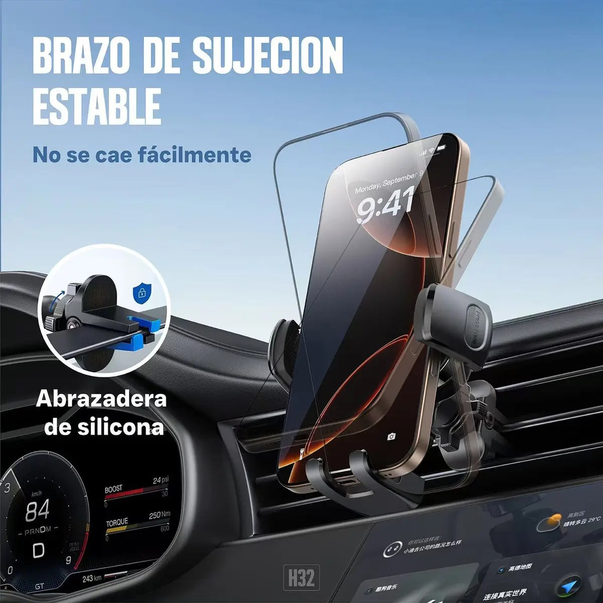 KBOD H32 con brazo de sujecion y abrazadera de silicon (recreación digital)