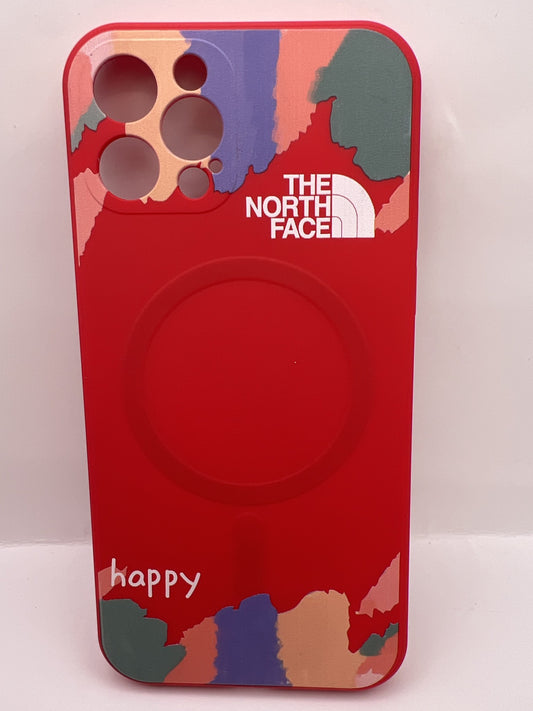 Funda iPhone 12/12 Pro North Face Happy Rojo | QRUZH