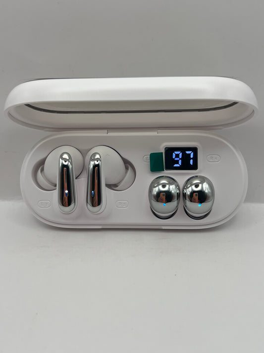 Audifonos inalambricos tws t55 pro y mini Bluetooth 6.0 hh more color Blanco — foto real del producto