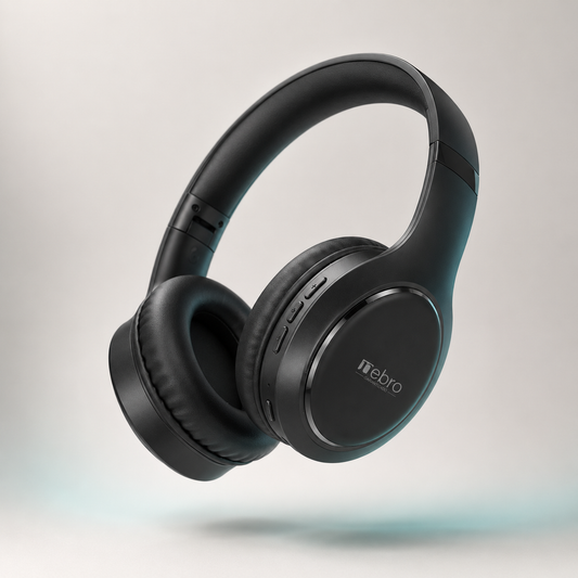 Audífonos Nebro WE-100 Extra Bass — creativo lifestyle (imagen generada con IA)