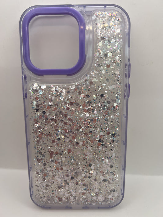 Funda iPhone 15 Pro Max Glitter Lila | QRUZH