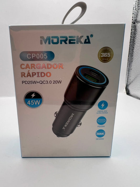 Cargador de auto 45W PD + QC3.0 | MOREKA CP005 | QRUZH