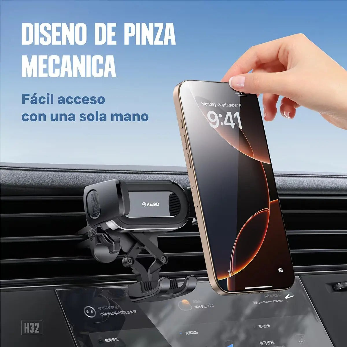 KBOD H32 con pinza mecanica que se usa con una mano (recreación digital)