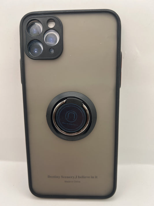 Funda iPhone 11 Pro Max Matte Anillo Negro Matte | QRUZH