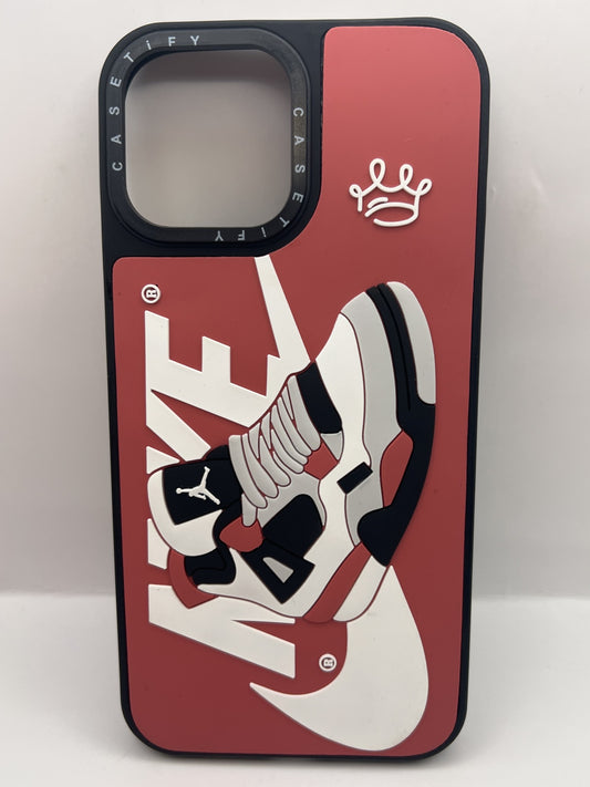 Funda iPhone 13 Pro Max Goma 3D Nike Rojo | QRUZH