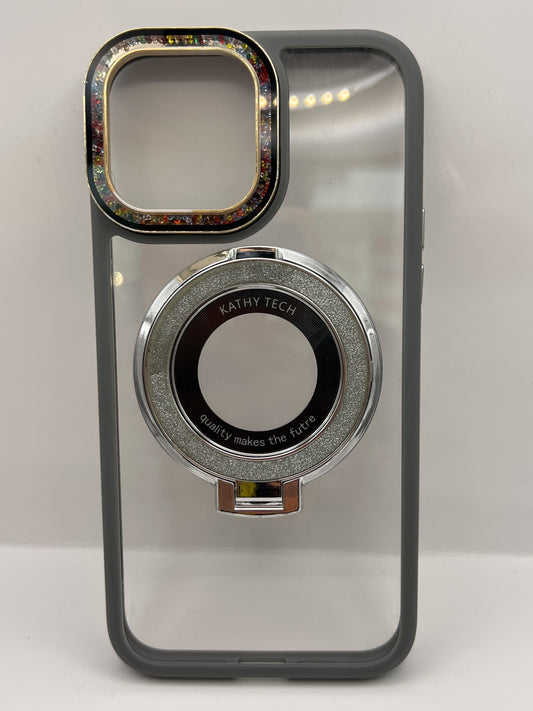 Funda iPhone 12 Pro Max Holder Magsafe Gris | QRUZH