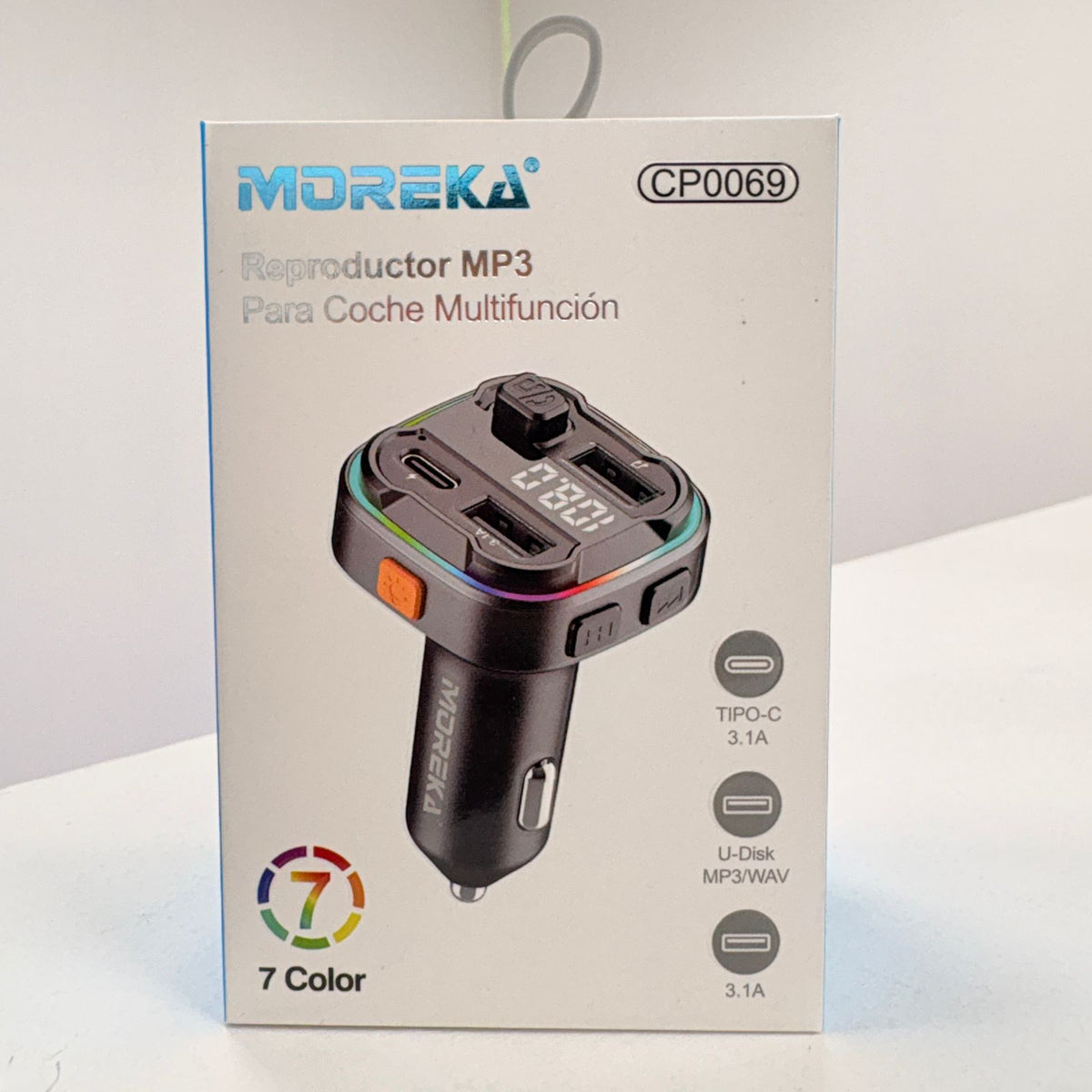 Reproductor mp3 para carro multifuncional negro